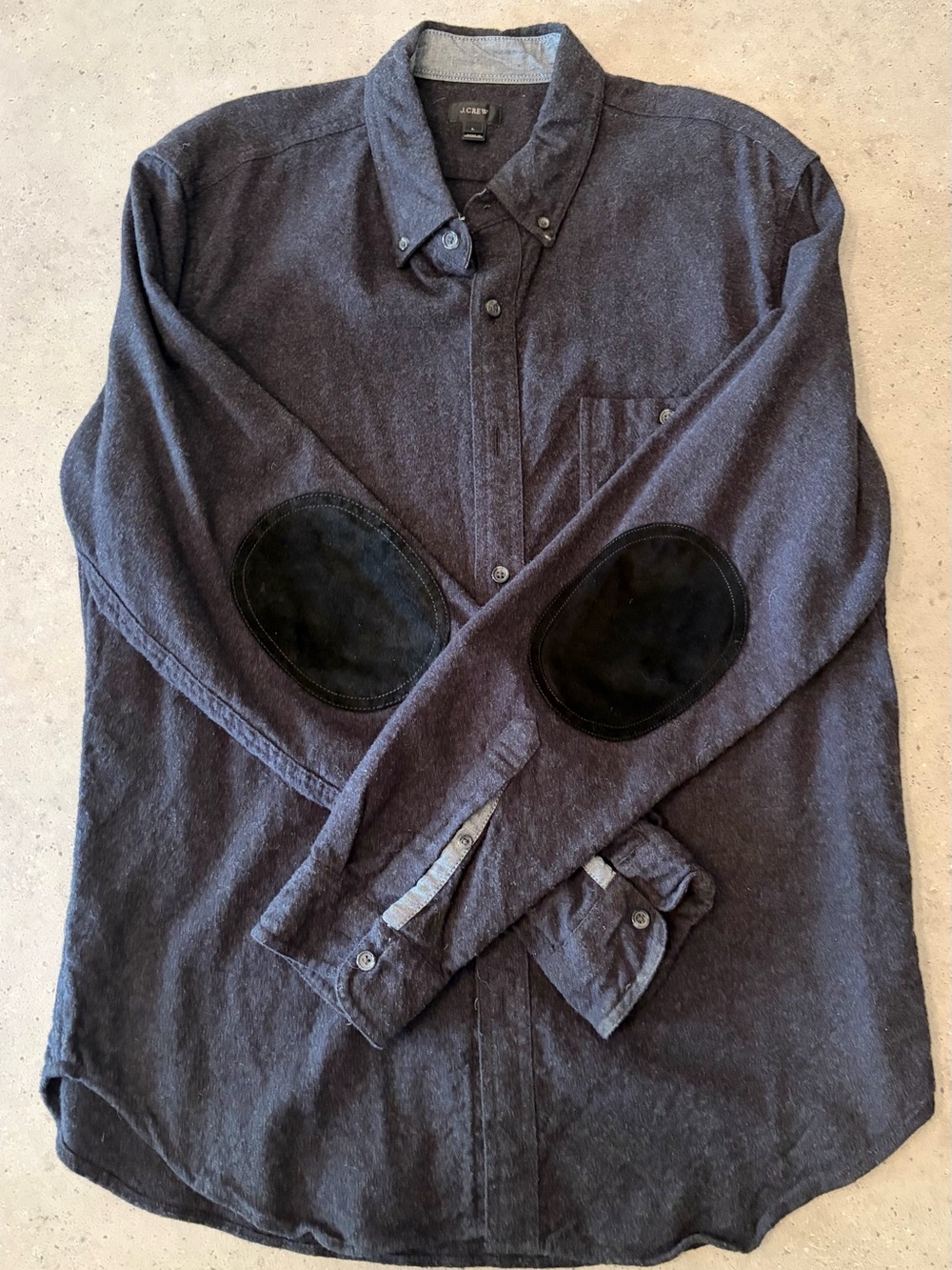 J.Crew Button-Up Shirt with Elbow Patches - Charcoal Gray